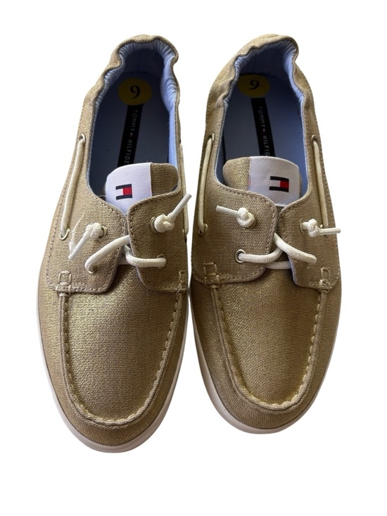 Tommy Hilfiger Shoes - Tommy Hilfiger Gold Metallic Boat Shoes/ Loafers Womens Size 9